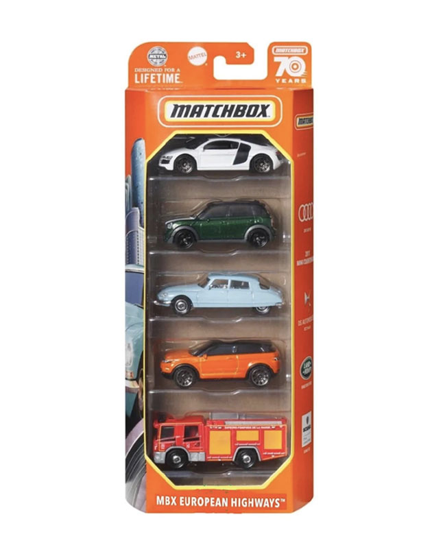 Matchbox-5-Cars-European-Highways-Pack.jpg Matchbox 5 Cars European Highway Pack - Image 1